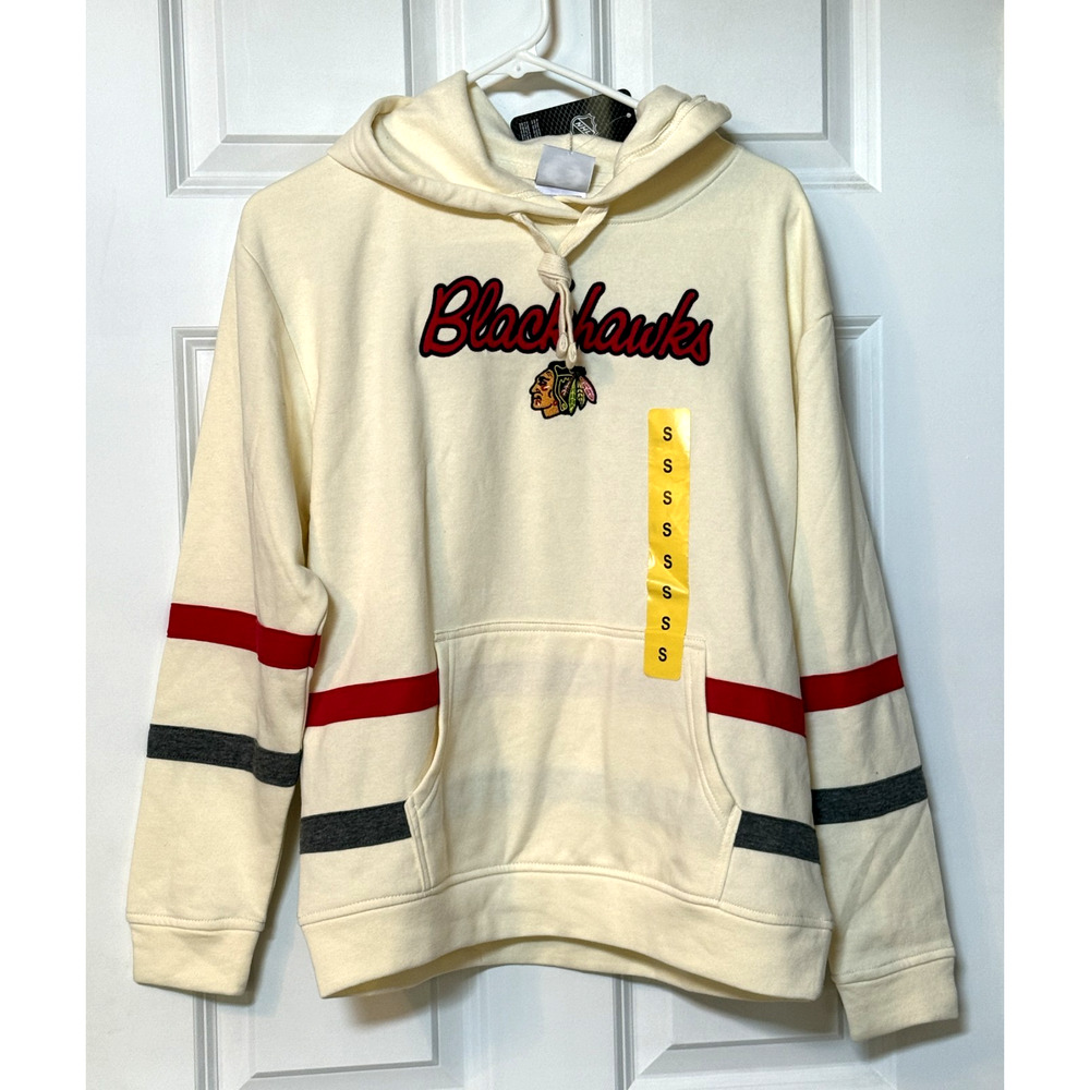 Chicago Blackhawks Officially Licensed Womens S White Hoodie Pullover NEW W/Tags